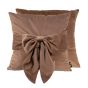 Velv Cushion With Bow Taupe by Malini | Style Our Home