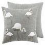 Embellished Flamingos On Faux Linen by Malini | Style Our Home