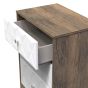 San Jose 3 Drawer Midi Deep Chest in White Matt & Vintage Oak