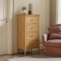 Marken Oak 4 Drawer Tall Chest by Heritance Furniture | Style Our Home