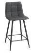 Mondrian - Dark Grey Faux Leather Bar Stool with Black Legs (Pair) by Bentley Designs | Style Our Home