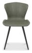 Garcia - Olive Vintage Faux Leather Chair with Black Legs (Pair)