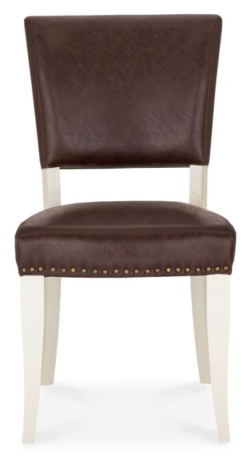 Belgrave Ivory Uph Chair - Espresso Faux Leather (Pair) by Bentley Designs | Style Our Home