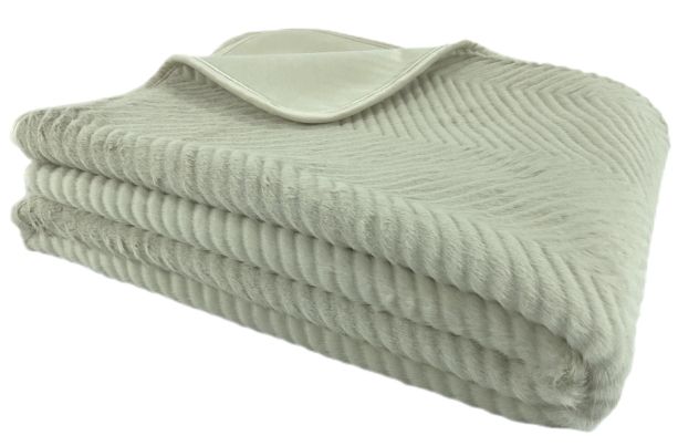 Chevron Faux Fur Throw Piped Cream by Malini | Style Our Home