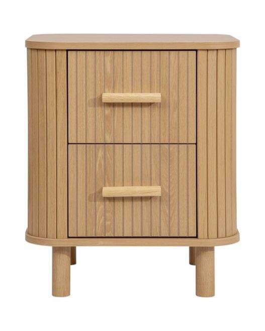 Axel 2 Drawer Fluted Bedside Oak by Birlea | Style Our Home