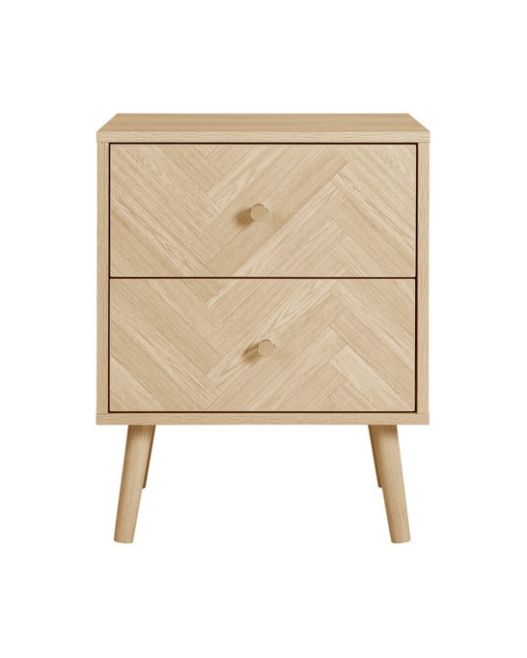 Herringford 2 Drawer Bedside Oak by Birlea | Style Our Home