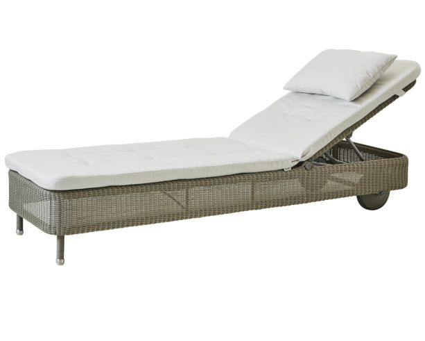 Presley Taupe Sunbed - White Natté by Cane-line | Style Our home