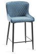Cezanne - Petrol Blue Velvet Fabric Bar Stool with Black Legs (Pair) by Bentley Designs | Style Our Home