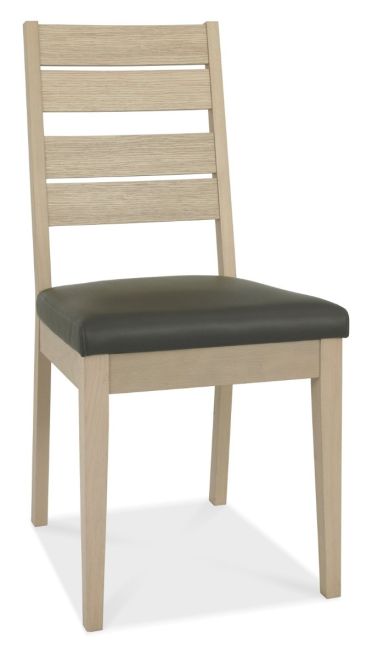 Oakham Scandi Oak Chair - Dark Grey Bonded Leather (Pair) - Style Our Home