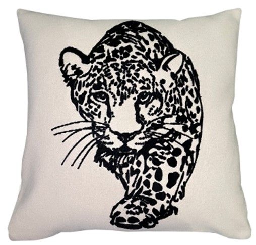 Emb Black Leopard On Cream Felt by Malini | Style Our Home