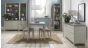 Bergen Grey Washed Oak 2-4 Seater Table & 2 Slat Back Chairs in Grey Bonded Leather by Bentley Designs | Style Our Home