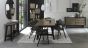 Camden Weathered Oak 6-8 Seater Table & 6 Side & 2 Arm Chairs in Dark Grey Fabric by Bentley Designs | Style Our Home