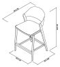 Vega Rustic Oak Bar Stool - Ivory Bonded Leather (Single) by Bentley Designs | Style Our Home