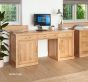 Baumhaus Mobel Oak Large Hidden Office Twin Pedestal Desk - Style Our Home