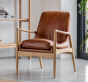 Sanditon Brown Leather Armchair by Hudson Living | Style Our Home