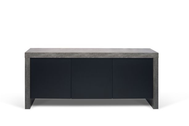Kobe Concrete & Black 3 Door Sideboard - Style Our Home