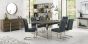 Tivoli Dark Oak 6-8 Seater Table & 6 Cantilever Chairs in Mottled Black Faux Leather by Bentley Designs | Style Our Home