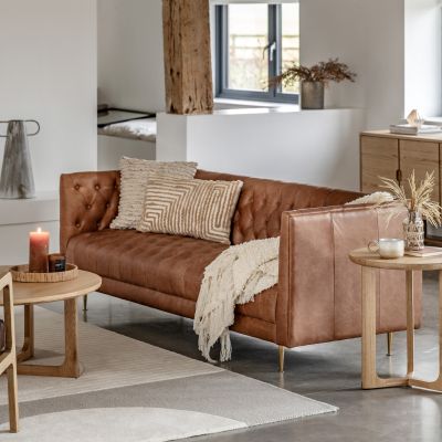 Daltaro Sofa Antique Brown Leather