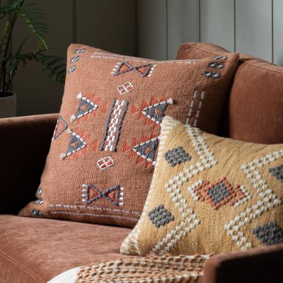 Arlano Embellished Cushion Brown (Pair)