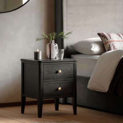 Actaro 2 Drawer Bedside Black