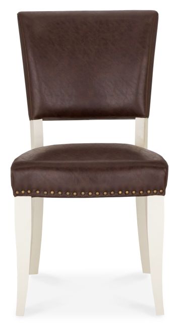 Belgrave Two Tone 6-8 Seater Table & 6 Oak Chairs in Rustic Tan Faux Leather by Bentley Designs | Style Our Home