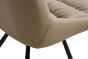 Monteley Cream Leather Effect Swivel Dining Chair – Black Metal Tapered Legs (2pk)