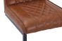 Ainslvell Tuscan Tan Leather Effect Cross Stitch Bar Stool with Black Metal Frame