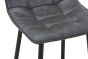 Norwoford Grey Leather Look Upholstered Bar Stool with Black Metal Frame