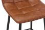 Norwoford Tuscan Tan Leather Look Upholstered Bar Stool with Black Metal Frame