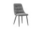 Aurelmore Grey Chenille Fabric Dining Chair with Black Metal Legs (2pk)
