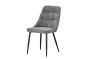 Aurelmore Grey Chenille Fabric Dining Chair with Black Metal Legs (2pk)