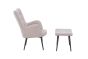 Roscside Light Brown Bouclé Armchair with Matching Footstool