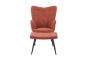 Roscside Copper Bouclé Armchair with Matching Footstool – Black Metal Legs