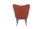 Roscside Copper Bouclé Armchair with Matching Footstool – Black Metal Legs