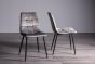 Upholstered Grey Velvet Chair with Black Frame (Pair)
