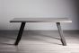 Hirst Grey Painted Tempered Glass 6 Seater Dining Table with Grey Legs