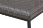 Marstport Grey Leather Look Cross Stitch Bench – Black Metal Frame