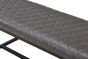 Marstport Grey Leather Look Cross Stitch Bench – Black Metal Frame