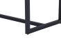 Marstport Brown Leather Look Cross Stitch Bench – Black Metal Frame