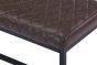 Marstport Brown Leather Look Cross Stitch Bench – Black Metal Frame