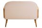 Cevora Ivory Fabric and Cane 2 Seat Sofa with Elm Wood Legs
