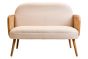 Cevora Ivory Fabric and Cane 2 Seat Sofa with Elm Wood Legs by Prestige Designs | Style Our Home