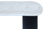 Waltara Travertine Top Console Table with Black Acacia Wood Legs