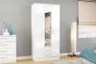 Lynx White 3 Door 2 Drawer Wardrobe With Mirror