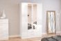 Lynx White 4 Door 2 Drawer Wardrobe With Mirror