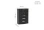Lynx Black 5 Drawer Chest