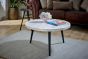 Marblestone Coffee Table With Marble Top And Metal Legs