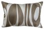 Abstract Taupe Oval Emb On Cream Cushion by Malini | Style Our Home