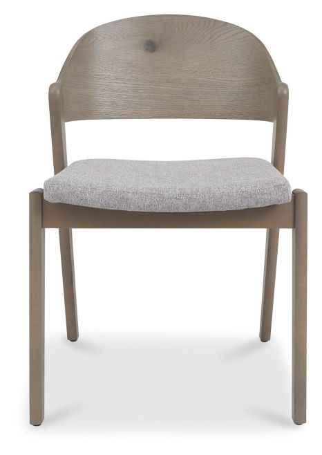 Vega Grey Oiled Oak Ply Back Chair - Grey Fabric (Pair) by Bentley Designs | Style Our Home