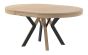 Rondo Extendable Round Dining Table with Black Legs - Structured Oak